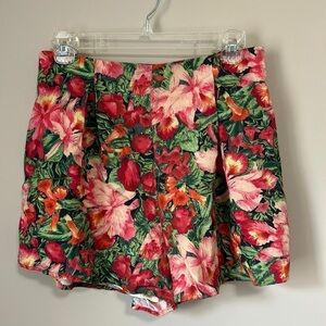 Majorelle Womens Shorts Red Floral Pockets Back Zip Lined Revolve high waisted